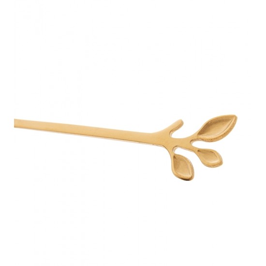 Jogo 4 Espátulas Para Patê ou Manteiga Aço Inox Leaves Dourado